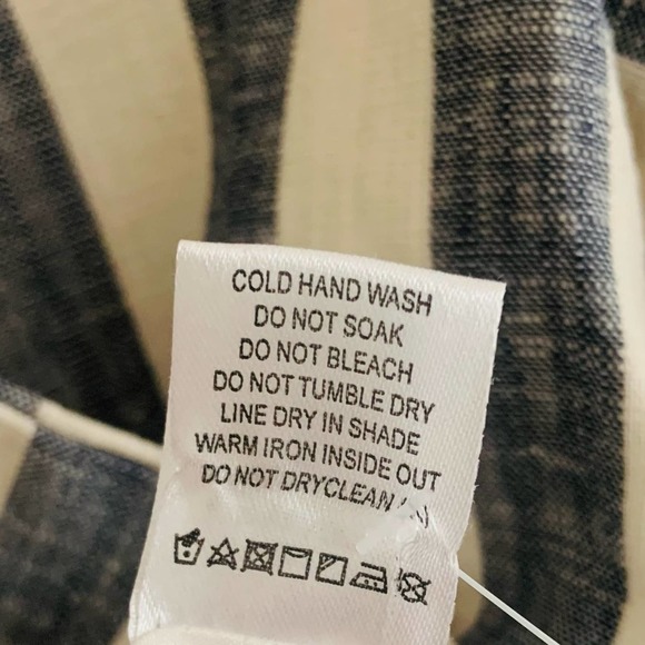 L'Academie Poppy Linen Blend Blue White Striped Blazer Size Small - Picture 7 of 10